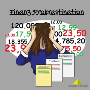 Finanz-Prokrastination: Zahlen-Wirrwarr und gesenkter Kopf