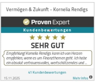 Bewertungssiegel und Kundenstimme Proven Expert Kornelia Rendigs mit Weiterleitung